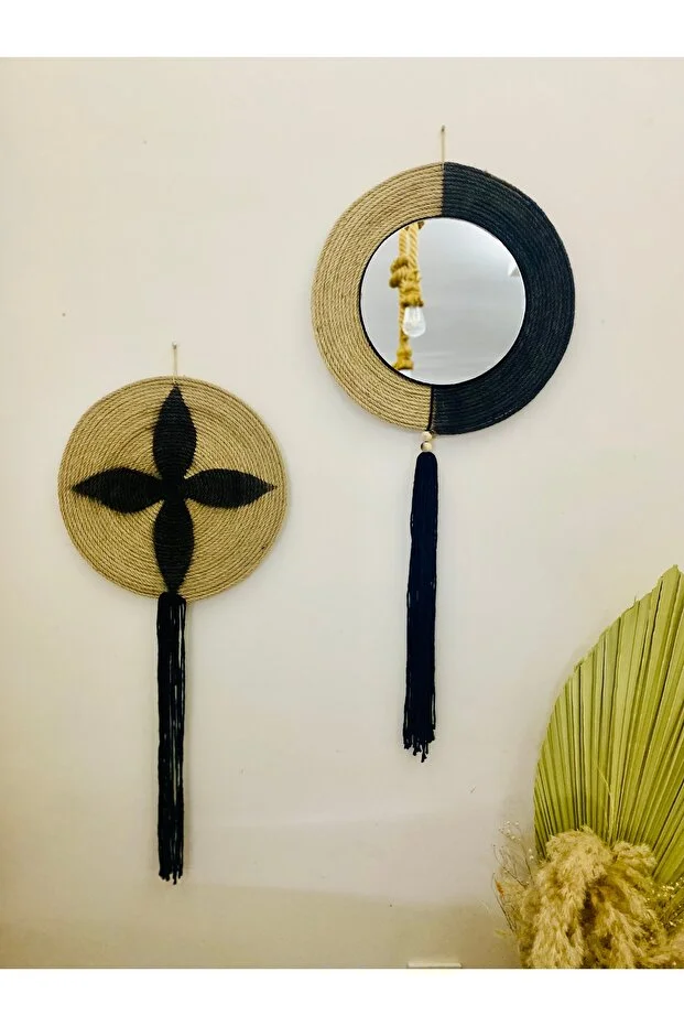 Jüt Serisi Bohem Afrikan Duvar Tabağı 2’li Set